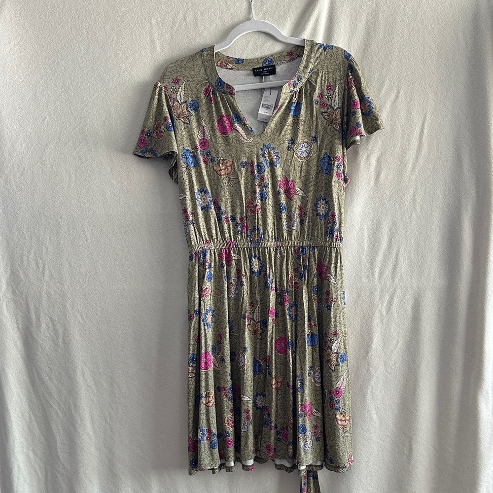 Lane Bryant Floral Mini Dress - Olive and Pink